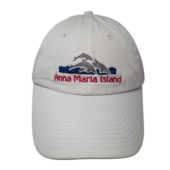 Anna Maria Island Strapback Baseball Cap White One Size Adjustable Embroidered - Picture 1 of 8